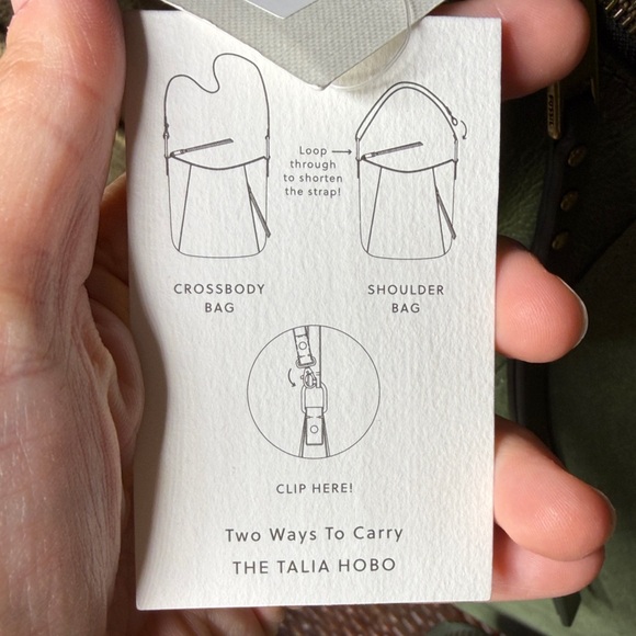 NWT Fossil Talia hobo comes with wallet chive Suede & Leather Shoulder Hobo Bag - Picture 5 of 14